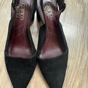 Franco Sarto Black Suede Heels